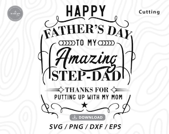 Patrigno per la festa del papà in formato SVG, divertente regalo per il patrigno (download digitale)