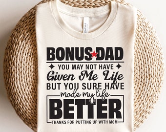 Bonus Dad SVG, Father's Day Gift, Stepdad Appreciation (Digital Download)