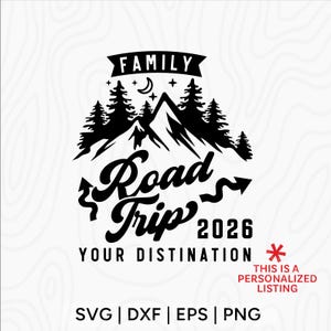 Custom Family Road Trip 2026 SVG: Vacation Shirts (Digital Download) image 1