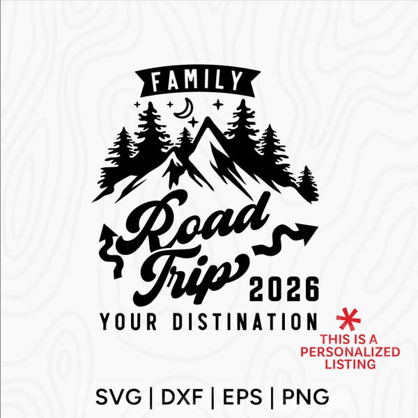 Custom Family Road Trip 2026 SVG: Vacation Shirts (Digital Download)