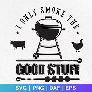 Solo fumo lo bueno: Diseño de delantal para papá asador (descarga digital)