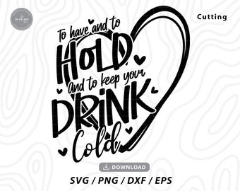 Boire un verre à emporter SVG : conception de coeur de mariage (téléchargement numérique)