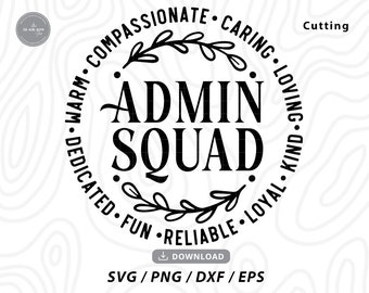 Admin Squad SVG: School Secretary, Teacher Design (Digital Download)