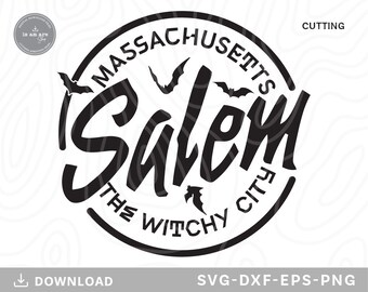 Salem Massachusetts SVG: Halloween Witchy Design (Digital Download)
