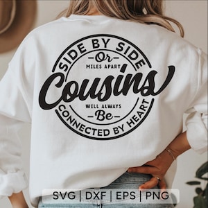 Cousins Connected By Heart SVG: Family Love Design (Digital Download)