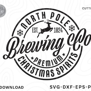 North Pole Brewing Co svg, navidad svg, feliz navidad svg, signo de navidad svg, camisa de navidad svg, navidad divertida, archivos SVG para cricut
