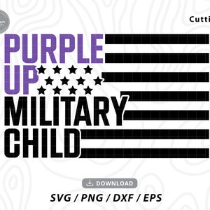 Militär Kind amerikanische Flagge SVG, Purple Up für Militär Kinder Svg, amerikanisches Militär, Kinder svg, Kinder svg, svg-Dateien für Cricut