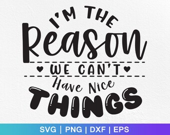 I'm the reason we can't have nice things svg , Funny Tooddler kids quote shirt , Baby saying svg