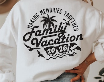 Family Vacation 2026 SVG: Beach Trip Shirt Design (Digital Download)