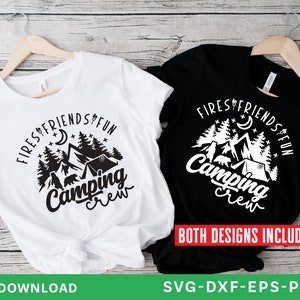 Camping Crew, Svg, Fires Friends Fun Camping Crew SVG, caneca de acampamento, camping svg, camisa de acampamento svg, camper svg, férias svg, arquivos svg para cricut
