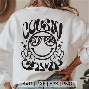 Cousin Camp 2025 SVG, acampamento de verão svg, viagem svg, campista svg, verão svg, aventura svg, acampamento familiar svg, arquivos svg para cricut