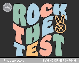 Rock The Test SVG: Diseño de camiseta para profesores (descarga digital)