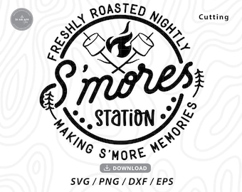 Estación S'more SVG: Diseño de malvavisco para fogata (descarga digital)