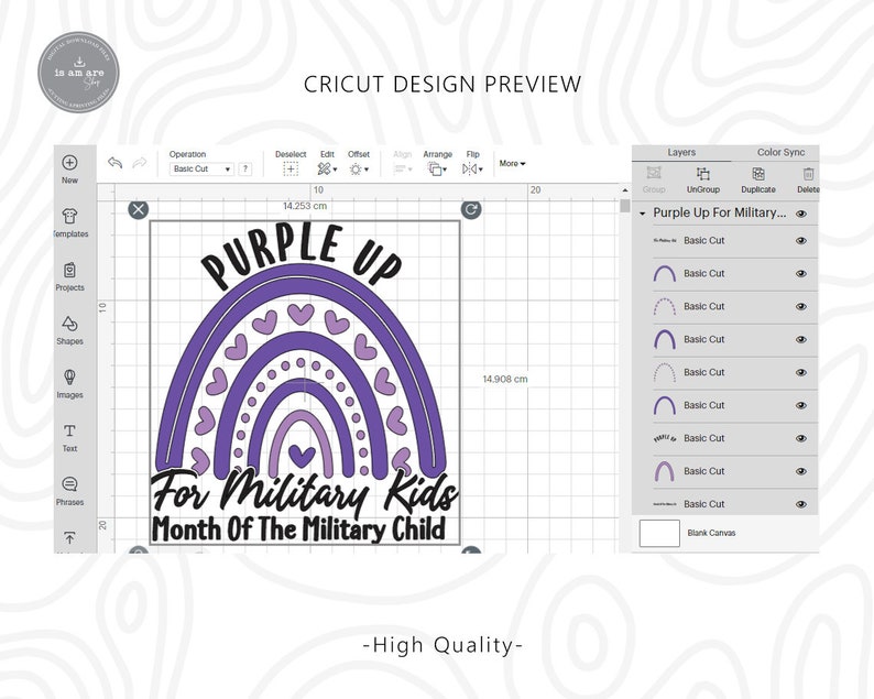 May include: Purple Up For Military Kids Month Of The Military Child design featuring a rainbow and hearts. The design is in purple and white.