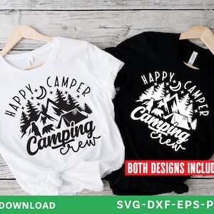 Happy Camper Svg,Camping Crew Svg,camping svg, camp life svg,adventure svg,camping shirt svg,mountain svg,outdoor svg,svg archivos para cricut