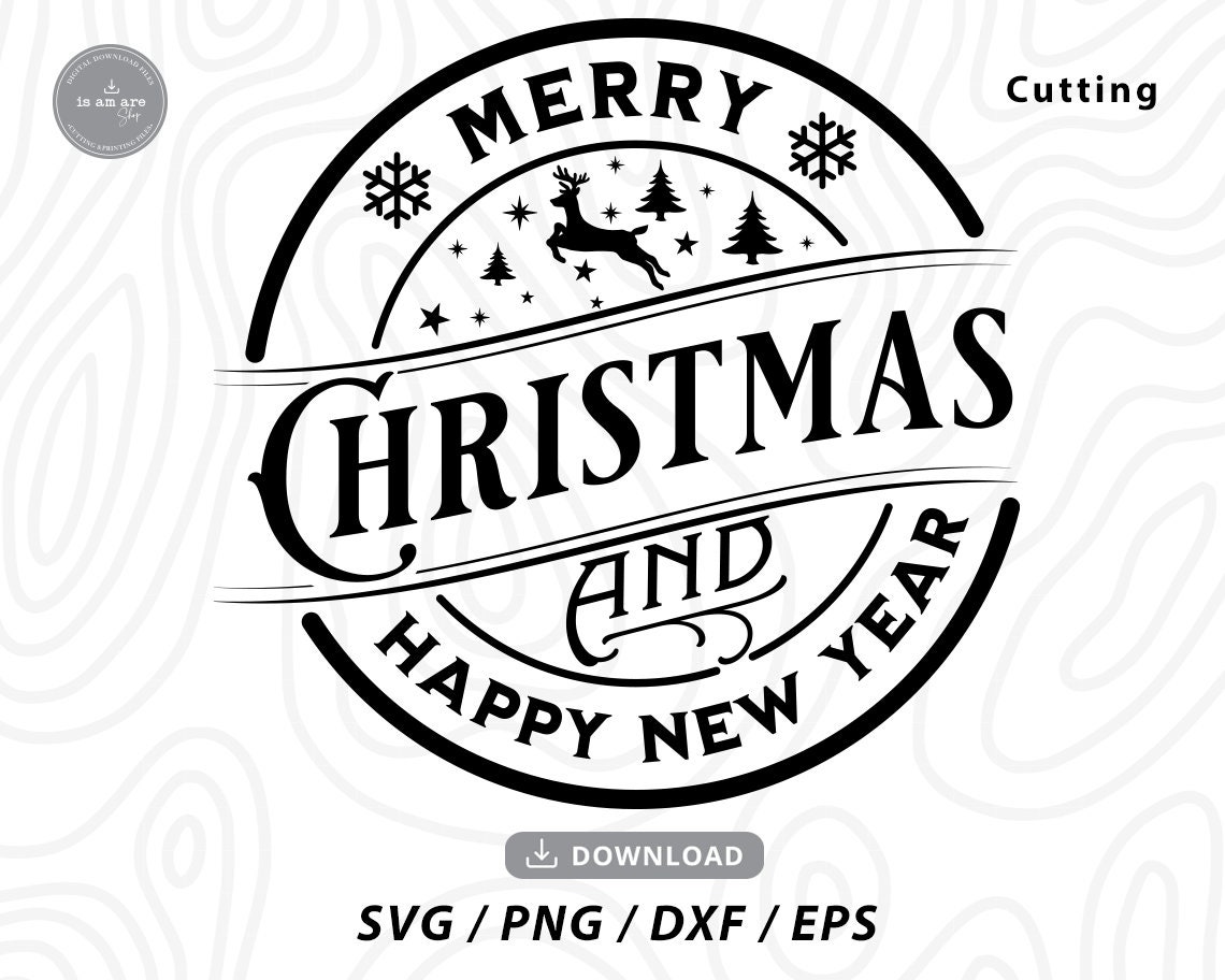 Merry Christmas SVG merry Christmas and Happy New Year - Etsy