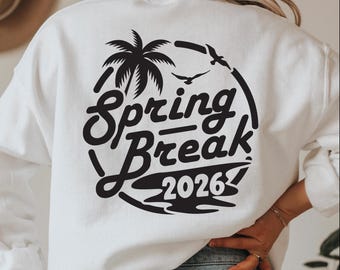 SVG voorjaarsvakantie 2026: strandvakantieontwerp (digitale download)