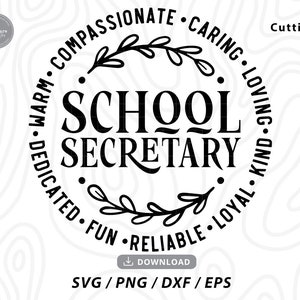 School Secretary SVG,teacher svg,teacher shirt svg,school svg,secretary svg,back to school,school staff svg,svg files for cricut