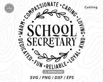 School Secretary SVG: Teacher Appreciation Gift (Digital Download)