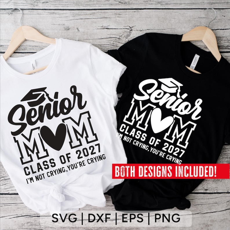 Senior Mom 2027 SVG: Graduation Shirt Design (Digital Download) image 2