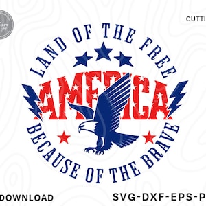America Land Of The Free SVG: Patriotic Eagle Design (Digital Download)