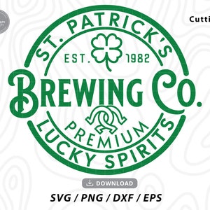 St Patricks Brewing Co SVG: Trifoglio, Lucky Design (download digitale)