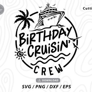 Verjaardag Cruising Crew SVG: ontwerp gezinsvakantie (digitale download)