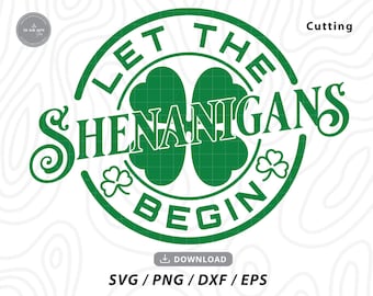 Låt upptågen börja SVG: St Patricks Day Clover Design (digital nedladdning)