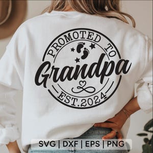 Promu grand-père 2024 svg png, svg grossesse, grand-père svg, svg chemise grand-père, grand-père pour la première fois, cadeau pour le nouveau grand-père, fichiers svg pour cricut