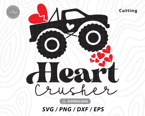 Heart Crusher Shirt, Boy Valentines Day T Shirt, Truck Tee Heart Crusher Shirt, Boy Valentines Day T Shirt, Truck Tee