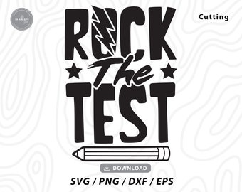 Rock The Test SVG: Diseño de camiseta para profesores (descarga digital)
