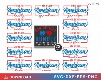 American Family 4th of July SVG Bundle: Patriotic Designs (Digital Download)