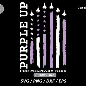 Militair kind Amerikaanse vlag SVG, Purple Up voor militaire kinderen Svg, Amerikaans leger, militair kind shirt, paars lint, svg-bestanden voor cricut
