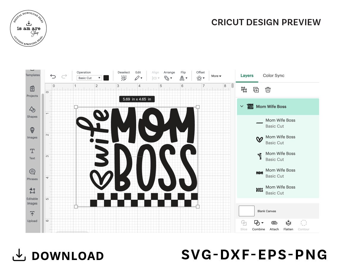 Mom Wife Boss SVG PNG: Cricut Cut Files - Etsy