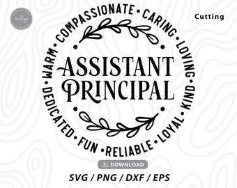 Assistent Schulleitung SVG, Lehrer Geschenk, Cricut Dateien (Digitaler Download)