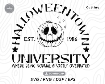Halloweentown University Pumpkin SVG, Halloween Cricut Files