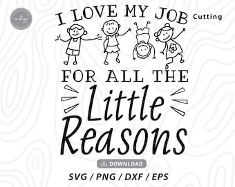 SVG "Amo mi trabajo, profesor": Archivos Cricut para el regreso a clases (descarga digital)