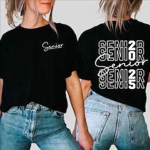 Senior 2025 SVG png, voorzak en achterkant svg, Senior Class of 2025 SVG, afstuderen shirt svg, terug naar school svg, svg-bestanden voor de cricut