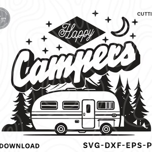 Happy Camper Svg,camping svg,camper svg,camp life svg,campfire svg,funny camping svg,camping camisa svg,Outdoor svg,Svg archivos para cricut