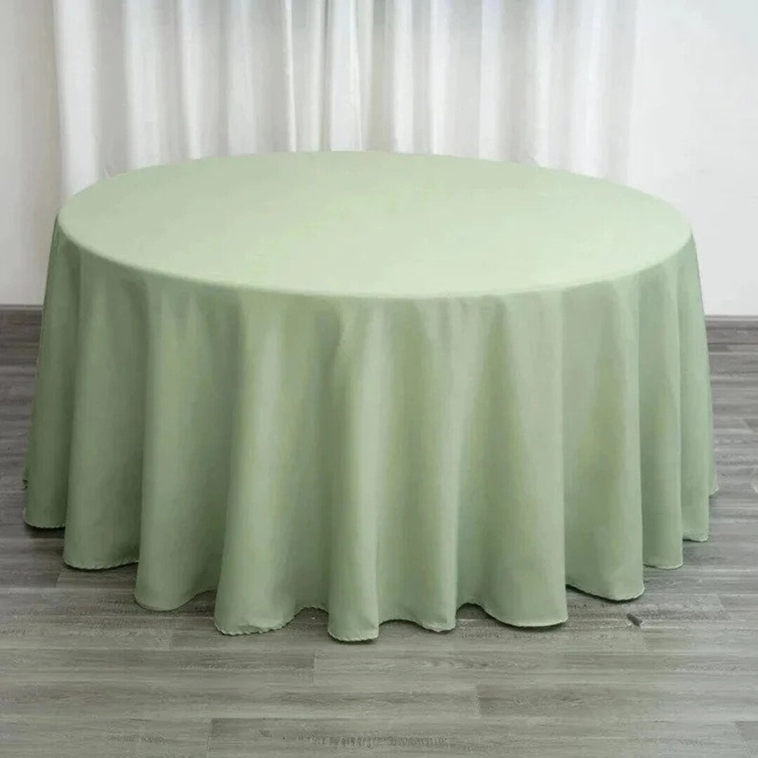 Sage Green Round Tablecloth Wedding Tablecloth Dinning Table Etsy