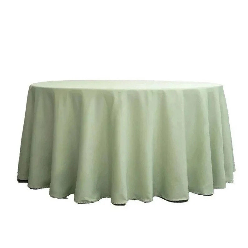 Sage Green Round Tablecloth Wedding Tablecloth Dinning Table Etsy