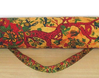 Details about / Indian Handmade Tie Dye Yellow Zodiac Yoga Mat Carrier Bag With Shoulder Strap