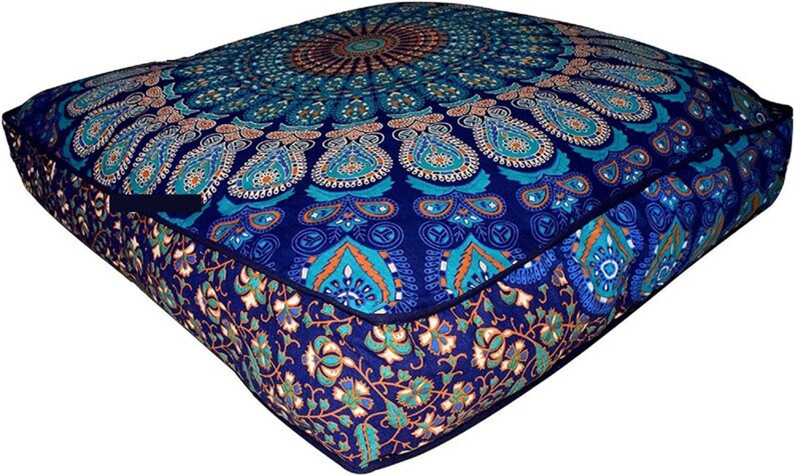 Hippie Boho Ombre Mandala Quadrat Kissenbezug Boho Großes | Etsy