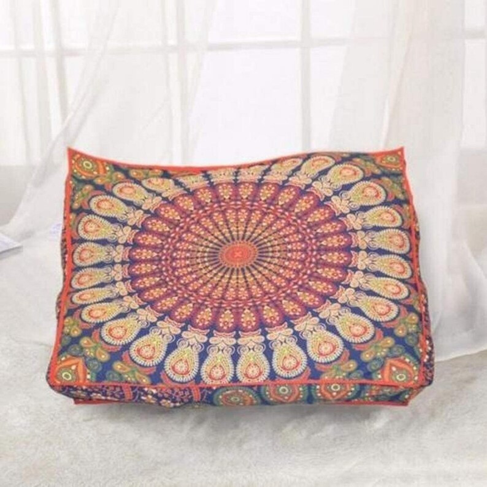 Hippie Boho Ombre Mandala Quadrat Kissenbezug Boho Großes | Etsy