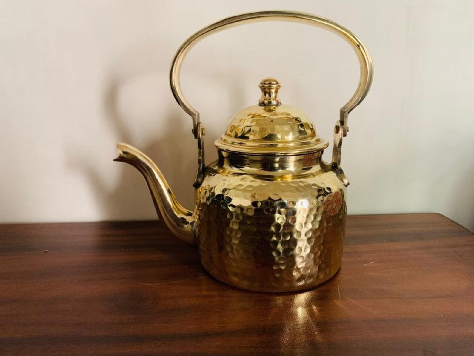 Vintage Brass Hammered Teapots Etsy
