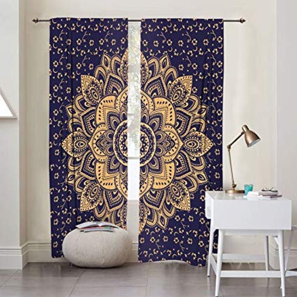 Boho Curtain Macram Curtain Veil 100cotton Voile Curtain Etsy