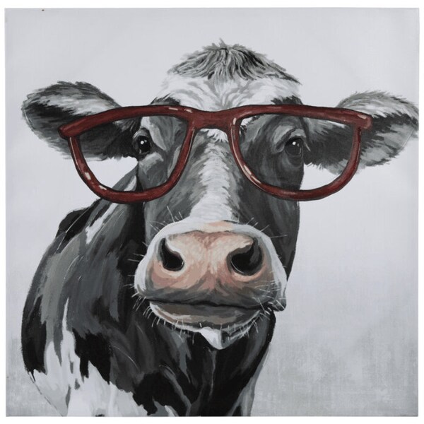 Cow Printed Canvas Wall Art Stretched Over A Solid Pine Frame 18mm Deep various sizes available