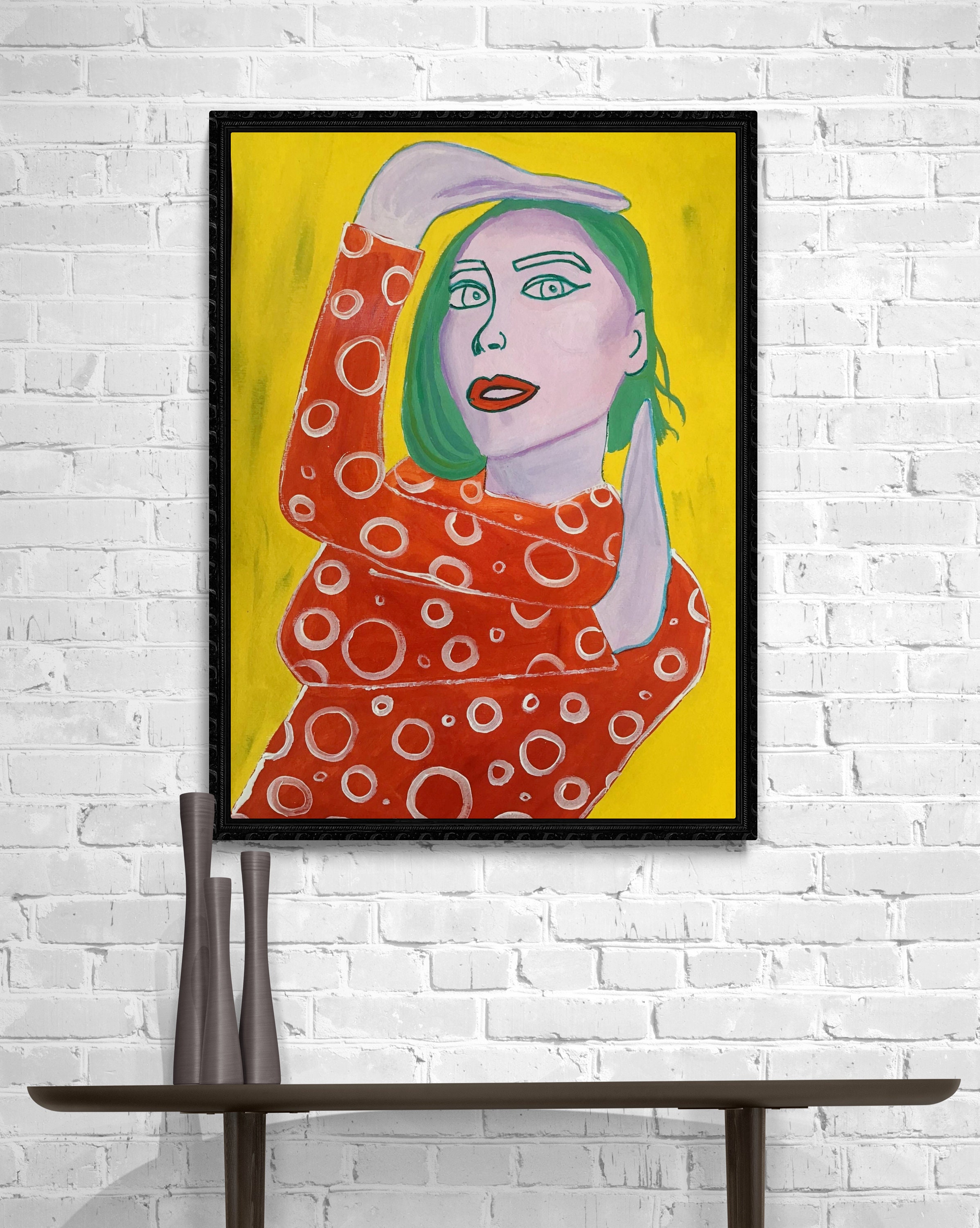 Abstract Face Art Boho Wall Decor Abstract Painting Etsy