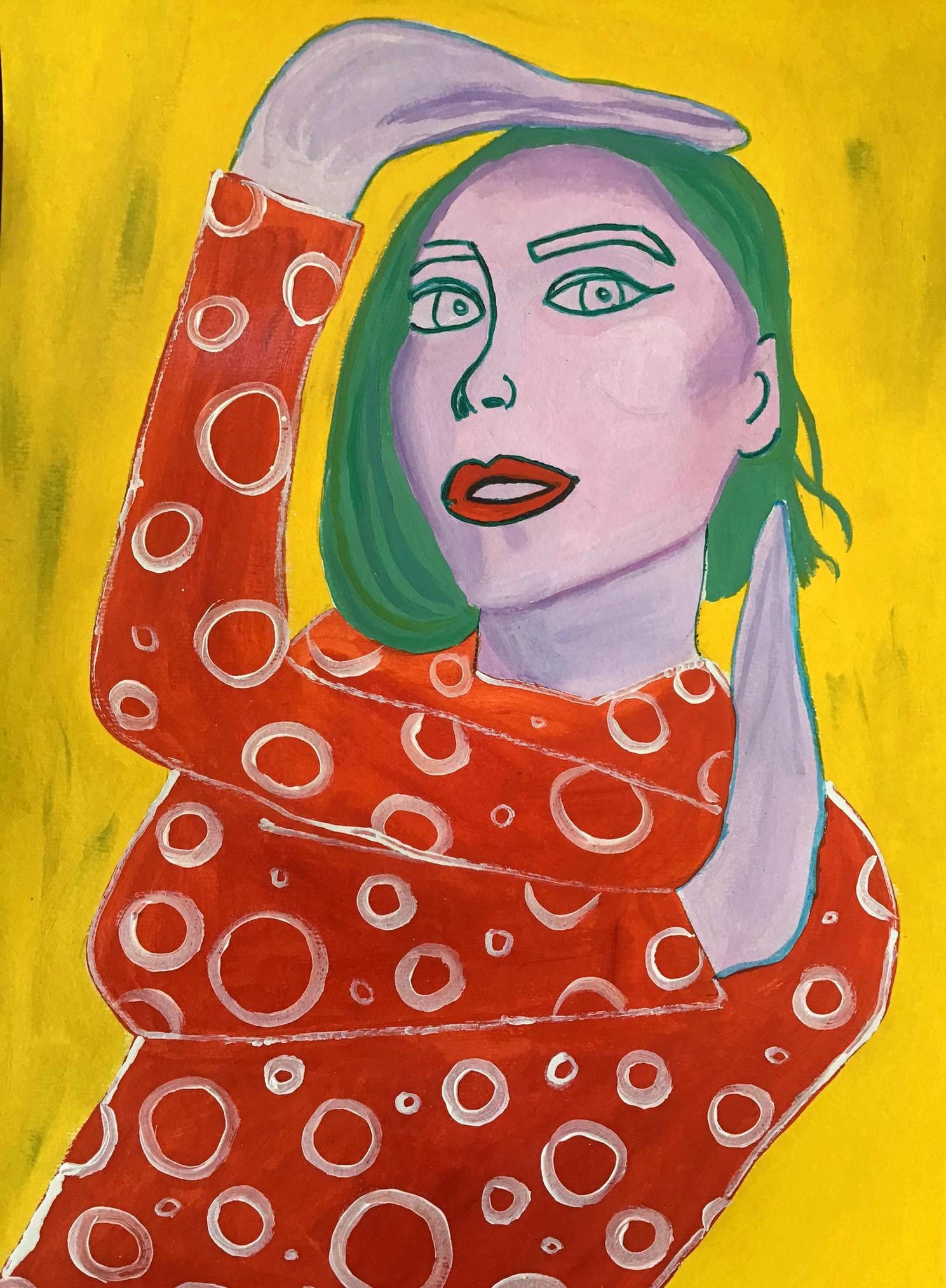 Abstract Face Art Boho Wall Decor Abstract Painting Etsy