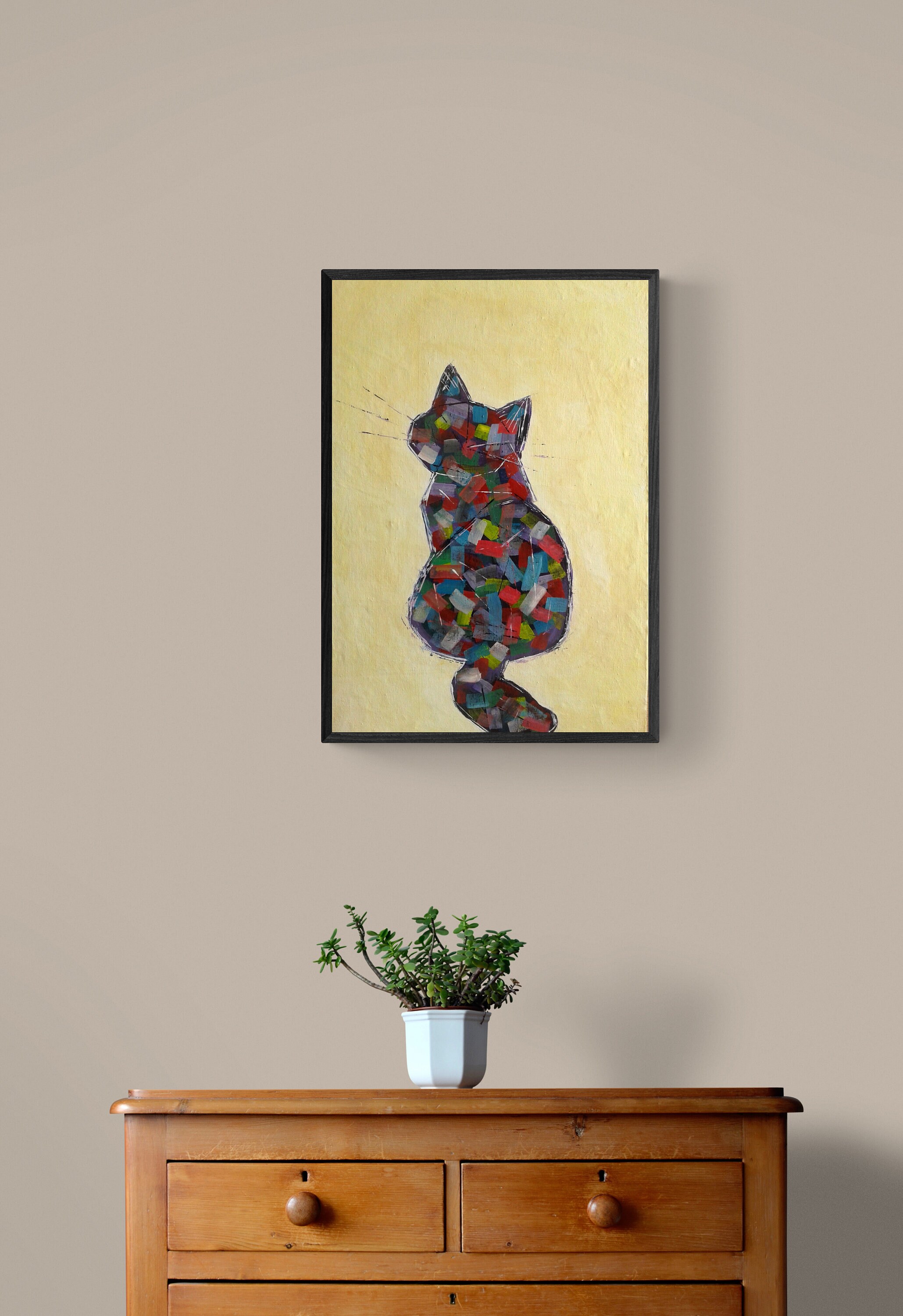 Candy Cat Acrylic Painting on Canvas Cat Painting Original - Etsy